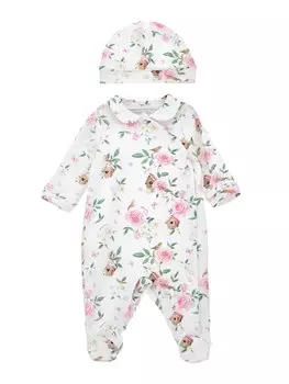 Комплект одежды для сна TUTINA CUFFIETTA INTERLOCK ROSE Monnalisa, цвет bianco/multicolor