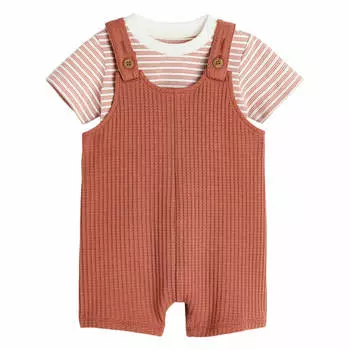 Комплект одежды H&M Baby Striped, 2 предмета, терракотовый/белый