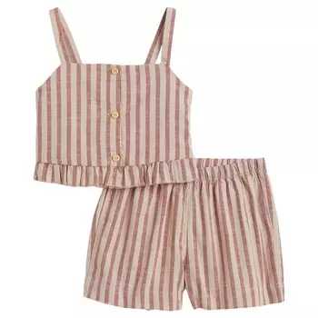 Комплект одежды H&amp;M Cotton Striped, 2 предмета, светло-бежевый