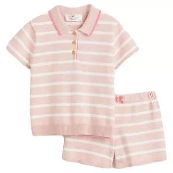 Комплект одежды H&amp;M Cotton Striped, 2 предмета, светло-розовый