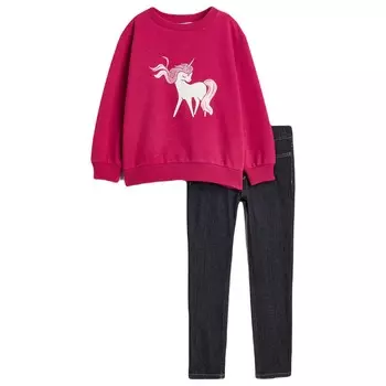 Комплект одежды H&amp;M Denim Unicorn, 2 предмета, темно-синий/розовый