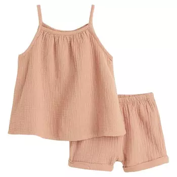 Комплект одежды H&amp;M Double-weave Cotton, 2 предмета, бежево-розовый