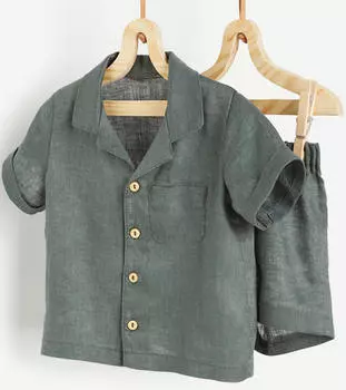 Комплект одежды H&amp;M Linen, 2 предмета, темно-зеленый