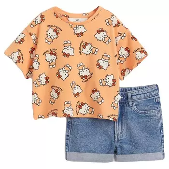 Комплект одежды H&amp;M Printed Denim Hello Kitty, 2 предмета, синий