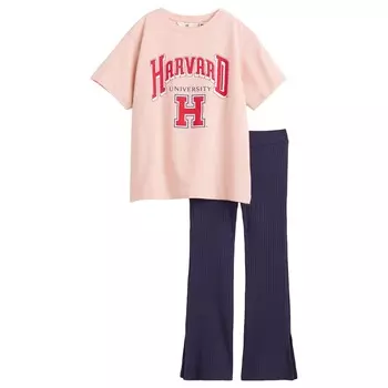 Комплект одежды H&amp;M Printed Harvard University, 2 предмета, пудрово-розовый