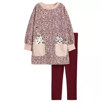 Комплект одежды H&amp;M Printed Leopard, 2 предмета, светло-розовый