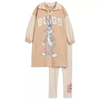 Комплект одежды H&amp;M Printed Looney Tunes, 2 предмета, бежевый