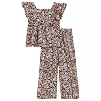 Комплект одежды H&amp;M Top and Pants Floral, 2 предмета, черный