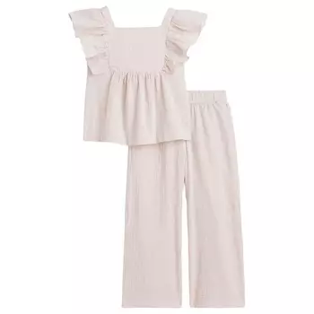 Комплект одежды H&amp;M Top and Pants Striped, 2 предмета, пудрово-бежевый/белый