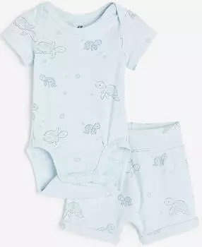 Комплект одежды H&M Turtles Cotton, 2 предмета, голубой