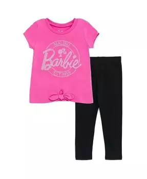 Комплект одежды из футболки и леггинсов для девочек (2T–14–16 лет) Barbie, розовый