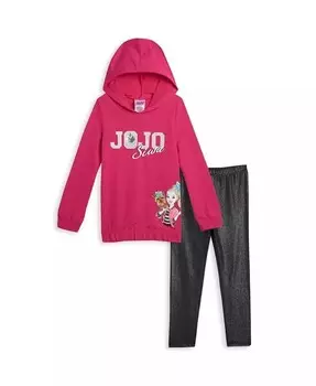 Комплект одежды из футболки и леггинсов из французской махровой ткани с бантом для маленьких девочек для малышей Jojo Siwa, мультиколор