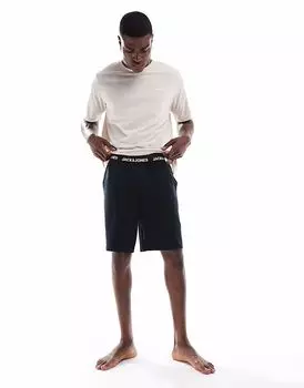 Комплект одежды Jack & Jones с футболкой и шортами в кремовом и черном цветах