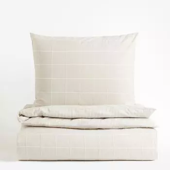 Комплект односпального постельного белья H&M Home Flannel, светло-бежевый