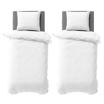 Комплект однотонного постельного белья из 4 предметов 135 x 200 см, белый однотонный пододеяльник из микрофибры Visaggio