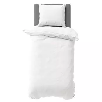 Комплект однотонного постельного белья из 2 предметов 135 x 200 см, белый однотонный пододеяльник из микрофибры Visaggio
