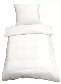 Комплект однотонного постельного белья из 2 предметов 135 х 200 см, белый однотонный, хлопок Renforce leonado vicenti