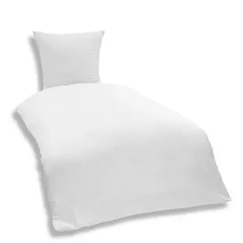 Комплект однотонного постельного белья из 2 предметов 155 х 220 см, белый однотонный из микрофибры One-Home