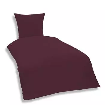 Комплект однотонного постельного белья из 2 предметов 155 х 220 см бордовый однотонный из микрофибры One-Home