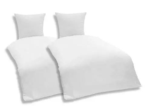 Комплект однотонного постельного белья из 4 предметов 155 х 220 см, белый, однотонный, из микрофибры One-Home