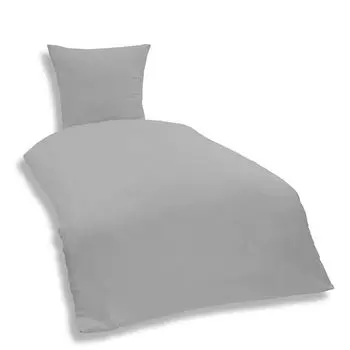 Комплект однотонного постельного белья из 2 предметов 135 х 200 см серебристо-серый однотонный из микрофибры One-Home