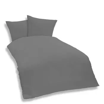 Комплект однотонного постельного белья из 3 предметов 200 х 200 см, серый однотонный из микрофибры One-Home