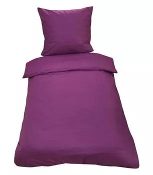 Комплект однотонного постельного белья из 2 предметов 135 х 200 см, фиолетовый, однотонный, хлопок Renforce leonado vicenti