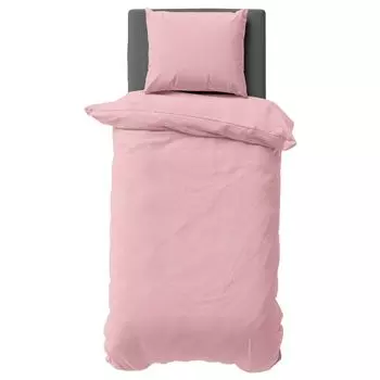 Комплект однотонного постельного белья из 2 предметов 155х220 см, розовый пододеяльник из микрофибры Mskaan