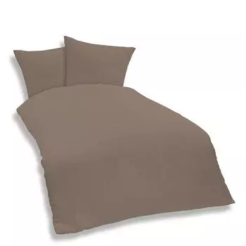 Комплект однотонного постельного белья из трех предметов 200 x 200 см, нуга, однотонная микрофибра One-Home, коричневый