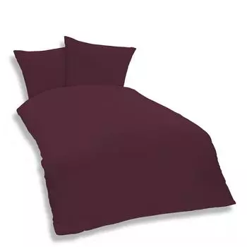 Комплект однотонного постельного белья из 3 предметов 200 х 200 см бордового цвета из микрофибры One-Home, бордовый