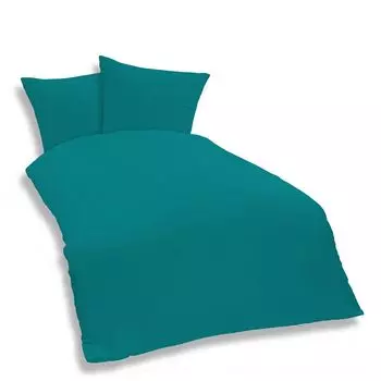 Комплект однотонного постельного белья из 3 предметов 200 х 200 см бирюзовыйовый одноцветный из микрофибры One-Home, бирюзовый