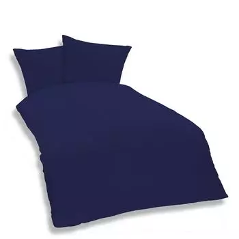 Комплект однотонного постельного белья из трех предметов 200 х 200 см, темно-синий, однотонный, из микрофибры One-Home
