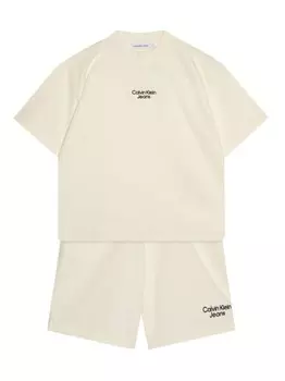 Комплект Ottoman из шортов и футболки свободного кроя Calvin Klein Kids, нейтральный цвет