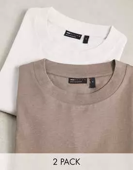 Комплект оверсайз-жилетов ASOS DESIGN 2 в размытых коричневых и белых тонах