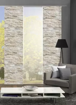 Комплект панельных штор 3 шт. полупрозрачные 60/245 см, бежевый