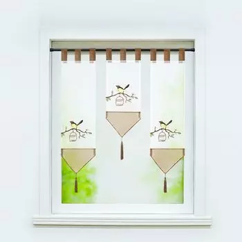 Комплект панельных штор из 3-х панельных вешалок серого прямого конца ВxШ 40-60-80x30 см с грузилом, 2022200-210 Joyswahl, коричневый