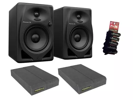 Комплект Pioneer DJ DM-50D 5-дюймовая настольная мониторная система (черный) + изолирующие прокладки K-DM50DK-ISO100-MT5-DJ