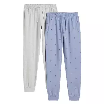 Комплект пижамных штанов H&amp;M Jersey, 2 предмета, голубой/серый