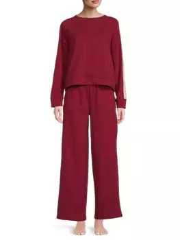 Комплект пижамный Dkny из 2 предметов: толстовки и брюк, красный