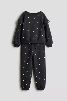 Комплект пижамный H&M, 2 предмета, черный