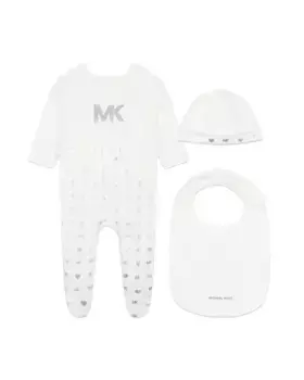 Комплект пижамы и хлопкового нагрудника для девочки Michael Kors, белый
