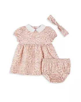 Комплект платьев из поплина с цветочным принтом для девочек - Baby FIRSTS by petit lem, розовый