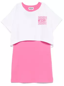 Комплект платьев с логотипом Moschino Kids, белый