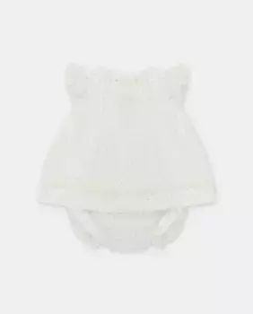 Комплект платья из плюмети и чехла для подгузника в песке Martn Aranda, цвет Marrn claro