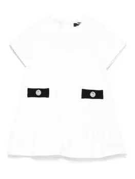 Комплект платья с вышитым логотипом Balmain Kids, белый