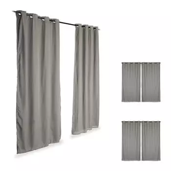Комплект плотных штор Relaxdays, 6 шт., серый