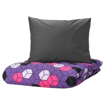 Комплект пододеяльник и наволочка Ikea Blaskata, 2 предмета, мультиколор, 150x200/50x60 см