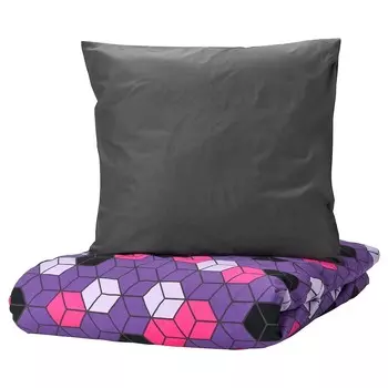 Комплект пододеяльник и наволочка Ikea Blaskata, 2 предмета, мультиколор, 140x200/80x80 см