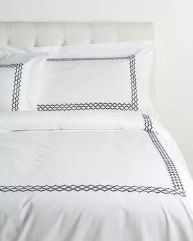 Комплект пододеяльников Dea Italian Linens Sinfonia Toscana Virgina с вышивкой, цвет White
