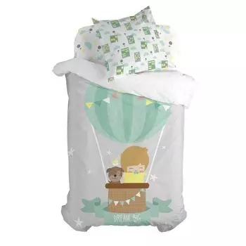 Комплект пододеяльников HappyFriday Happynois Air Balloon Colorful Одноместный матрас, 2 предмета